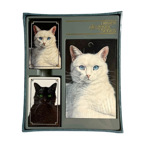 Cat Themed Playing Card Set Vintage New Sealed Congress Designer Series - Picture 1 of 8